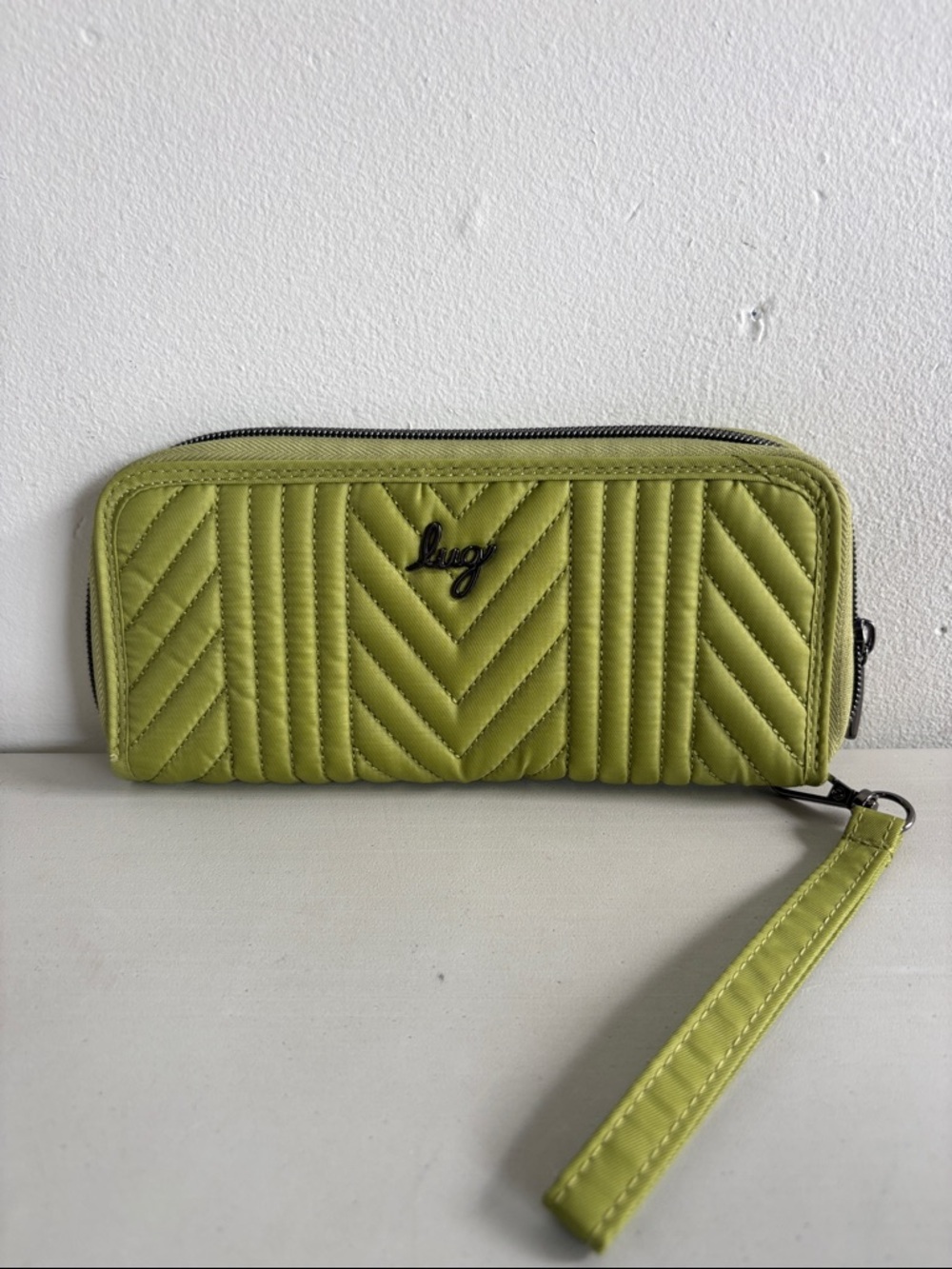 lug Quilted Chartreuse Zip Wristlet
